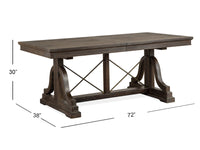 Magnussen Home Westley Falls Graphite Extendable Trestle Dining Table With 4 Side Chairs