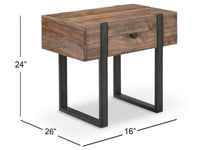 Magnussen Home Prescott Rustic Honey And Distressed Iron Rectangular Cocktail Table With 2 Chairside End Table