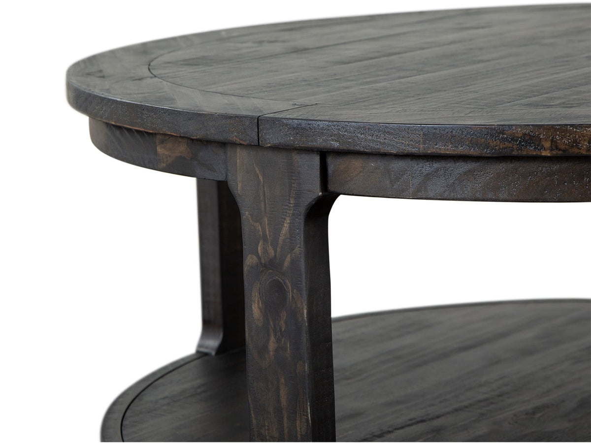 Magnussen Home Boswell Peppercorn Round Cocktail Table With 2 Nesting End Table
