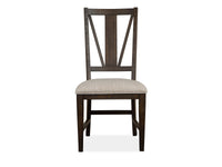 Magnussen Home Westley Falls Graphite Extendable Trestle Dining Table With 6 Side Chairs