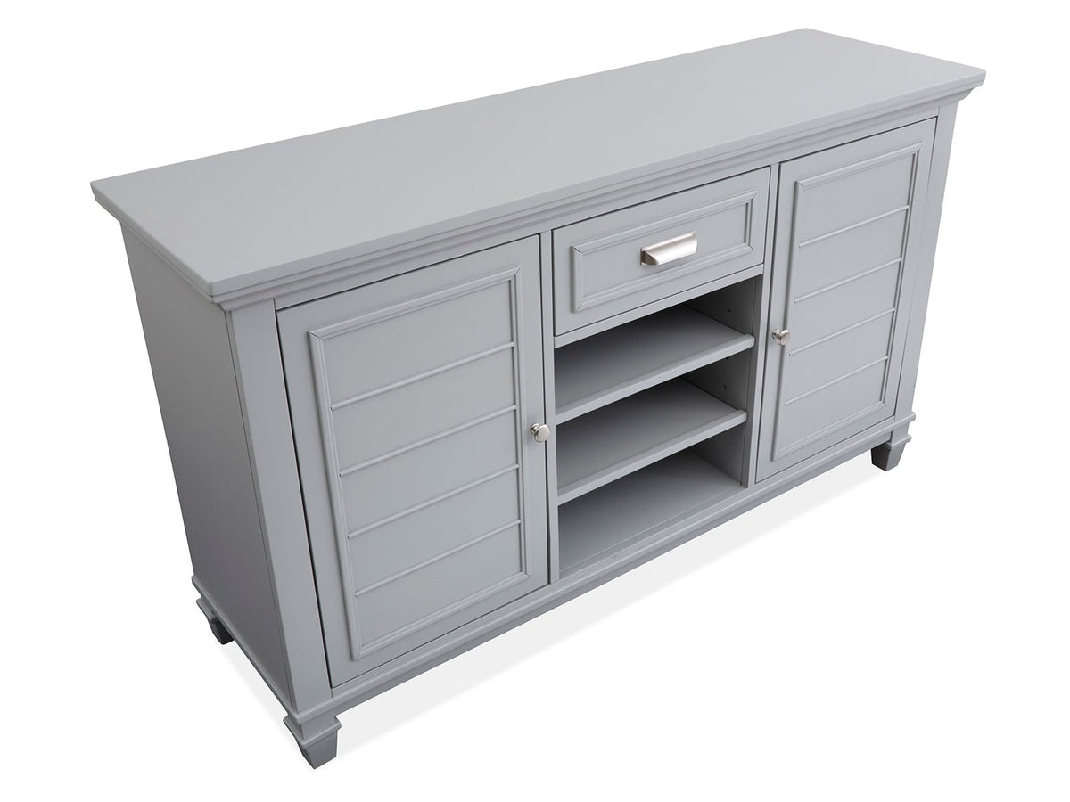 Magnussen Home Charleston Harbor Gray Grey Extendable Rectangular Dining Table With 6 Side Chairs And Server