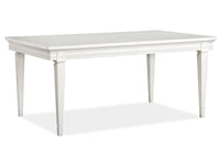 Magnussen Home Willowbrook Egg Shell White Extendable Rectangular Dining Table With 2 Upholstere Benches 2 Side Chairs And Buffet