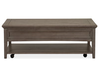 Magnussen Home Paxton Place Dovetail Grey Rectangular Caster Cocktail Table With 2 Chairside End Table