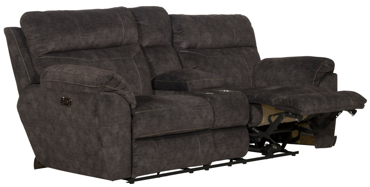 Sedona - Pwr Hdrst w/Lumbar Lay Flt Rcl Cnsl Loveseat w/Stg &amp; Cphldrs