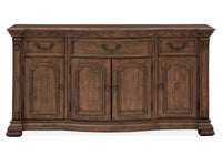 Magnussen Home Durango Willadeene Brown Extendable Trestle Dining Table With 6 Side Chairs And Buffet