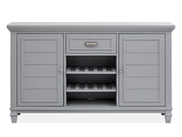Magnussen Home Charleston Harbor Gray Grey Extendable Rectangular Dining Table With 6 Side Chairs And Server