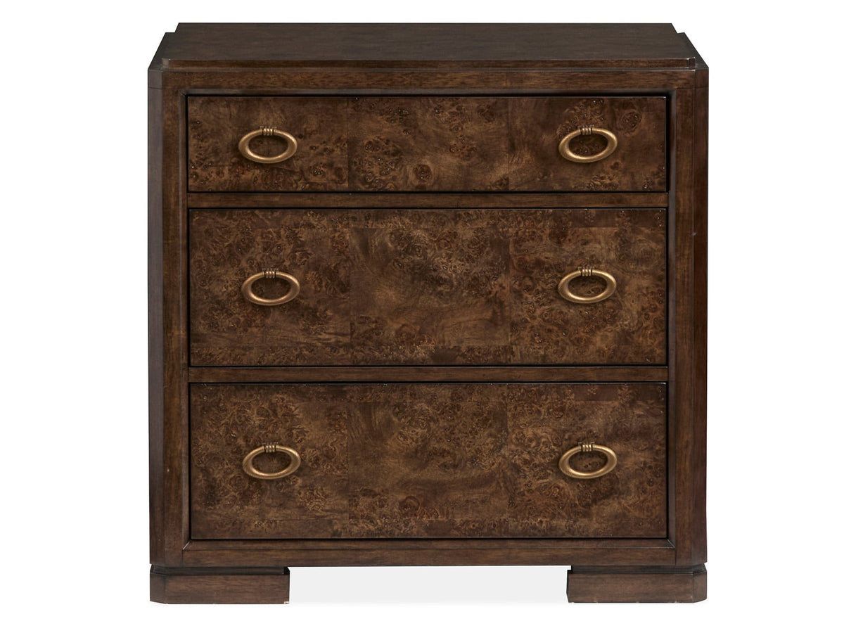 Magnussen Home Rowan Espresso King Upholstered Panel Bed With Nightstand