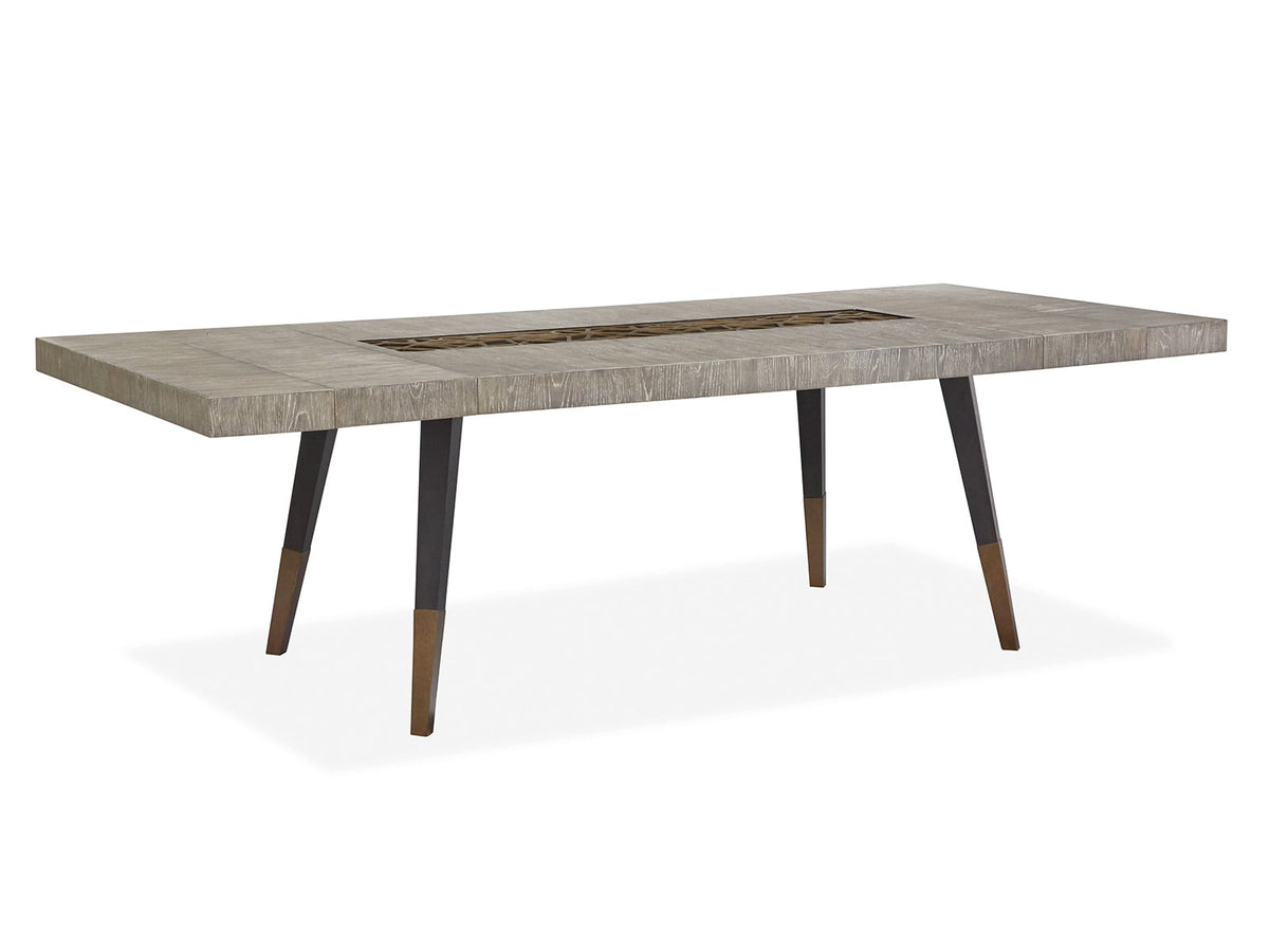 Magnussen Home Ryker Nocturn Black And Coventry Grey Rectangular Dining Table With 6 Host Chairs