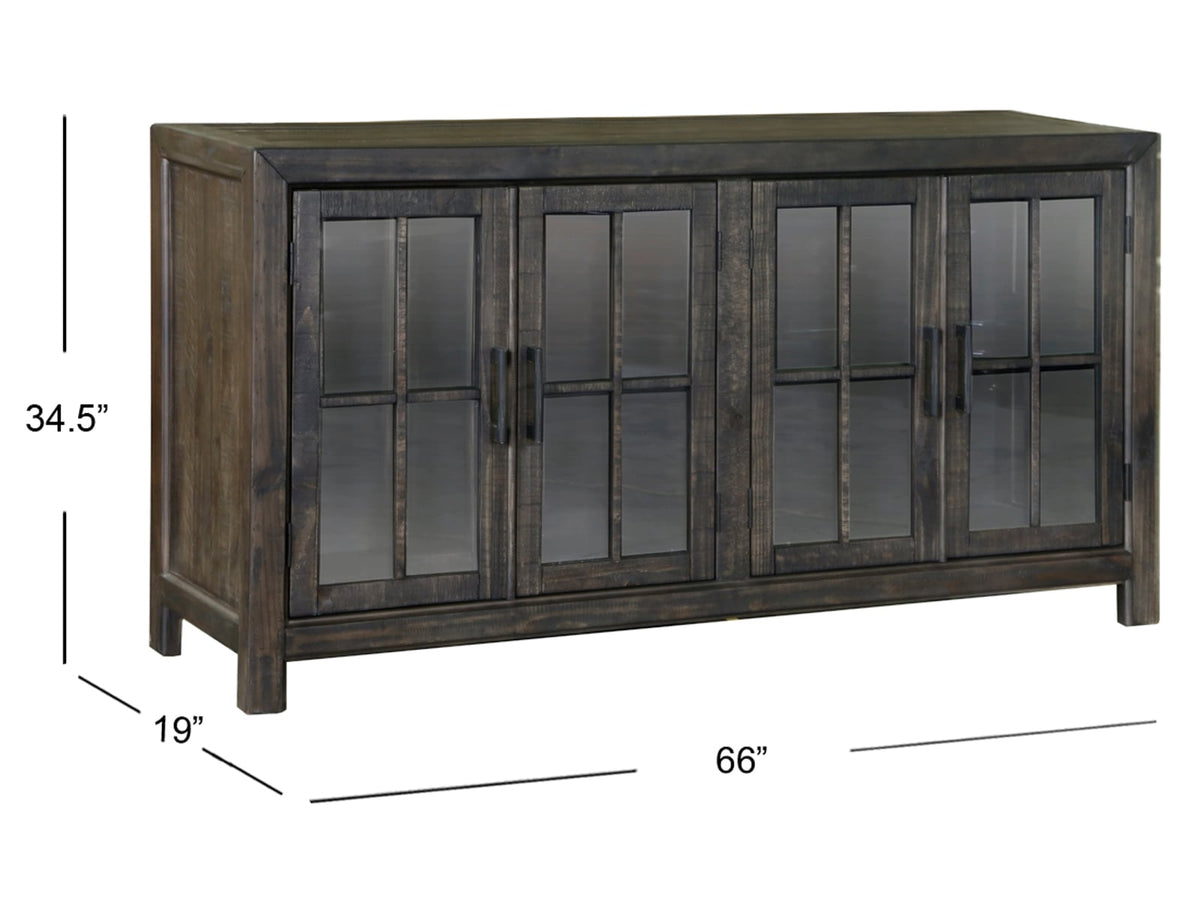 Magnussen Home Bellamy Peppercorn Extendable Rectangular Dining Table With 2 Side Chairs 2 Host Chairs Bench And Buffet