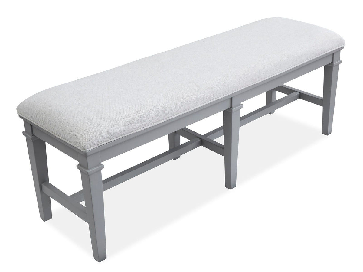 Magnussen Home Charleston Harbor Gray Grey Extendable Rectangular Dining Table With 2 Benches And 2 Side Chairs