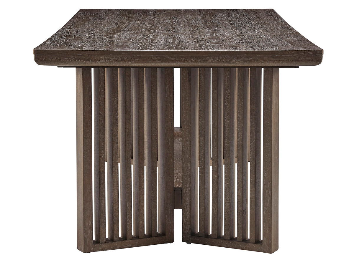 Magnussen Home Kavanaugh Weathered Kona Brown Trestle Dining Table