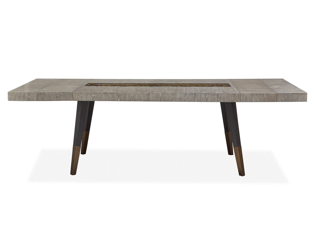 Magnussen Home Ryker Nocturn Black And Coventry Grey Rectangular Dining Table With 6 Host Chairs