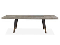 Magnussen Home Ryker Nocturn Black And Coventry Grey Rectangular Dining Table With 6 Host Chairs