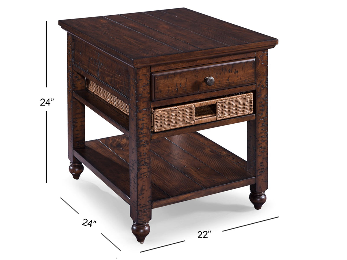 Magnussen Home Cottage Lane Coffee Rectangular Lift Top Cocktail Table With 2 End Table