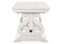 Magnussen Home Bronwyn Alabaster Writing Desk With Printer Stand And Bookcase