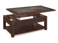Magnussen Home Roanoke Cherry And Slate Rectangular Lift Top Cocktail Table With 2 End Table And Sofa Table