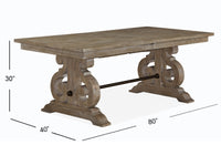 Magnussen Home Tinley Park Dove Tail Grey Extendable Rectangular Dining Table