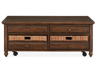 Magnussen Home Cottage Lane Coffee Rectangular Lift Top Cocktail Table With 2 End Table