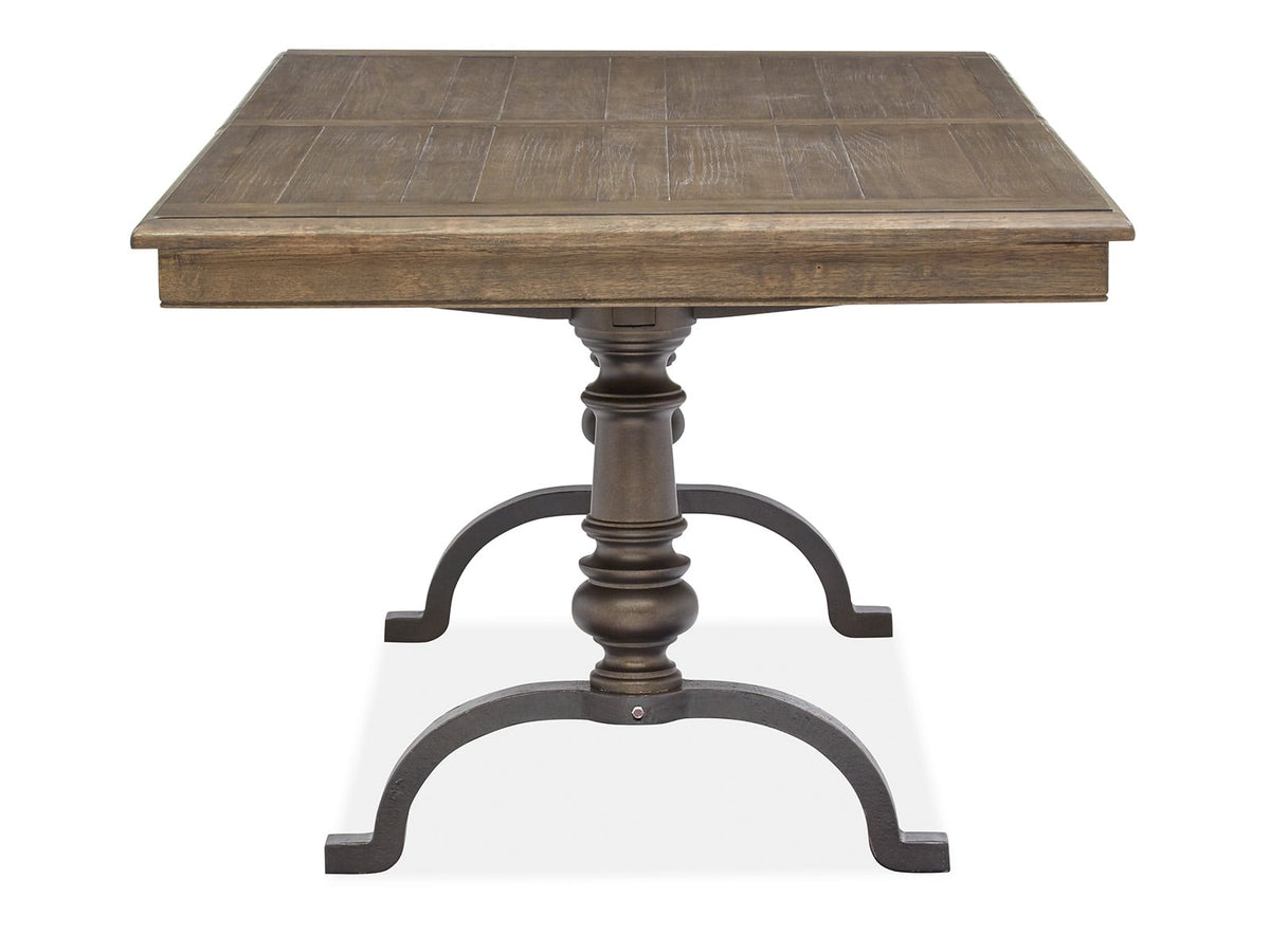 Magnussen Home Roxbury Manor Homestead Brown Extendable Rectangular Dining Table With 4 Arm Chairs