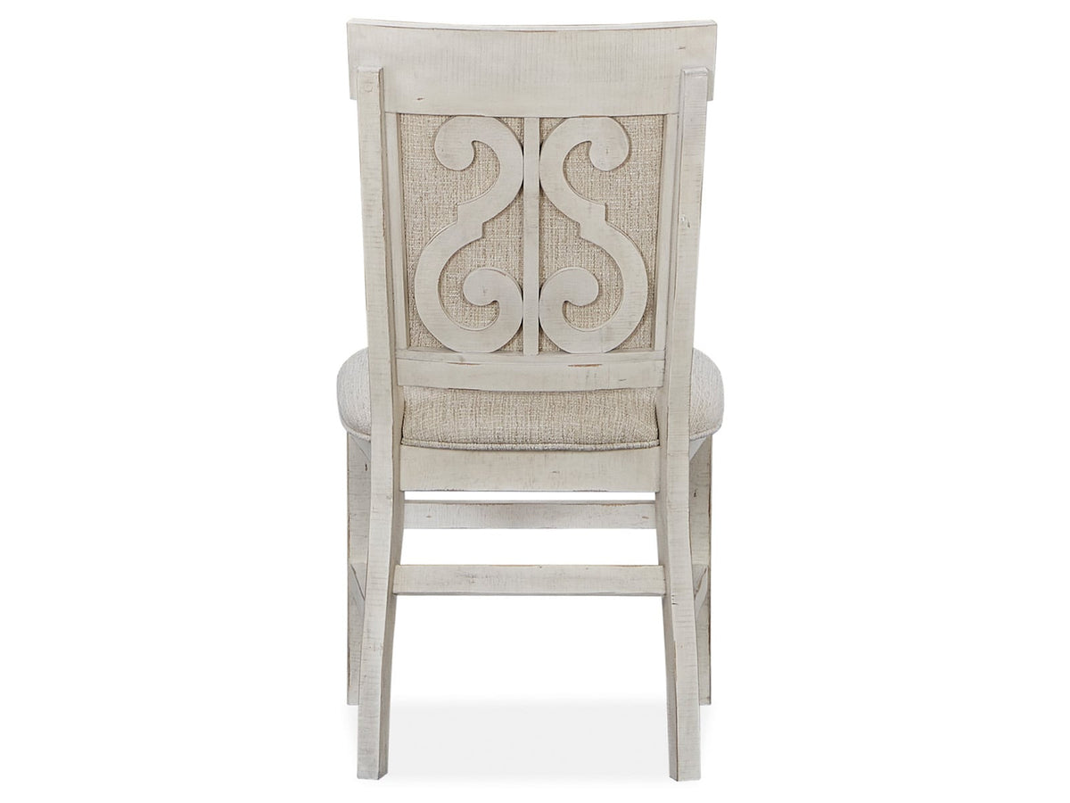 Magnussen Home Bronwyn Alabaster Extendable Rectangular Dining Table With 4 Upholstered Side Chairs And Buffet