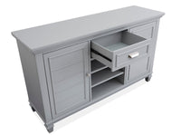 Magnussen Home Charleston Harbor Gray Grey Extendable Rectangular Dining Table With 6 Side Chairs And Server