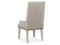 Magnussen Home Bronwyn Alabaster Extendable Rectangular Dining Table With 4 Upholstered Side Chairs And 2 Host Chairs