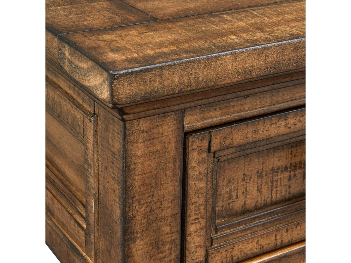Magnussen Home Bay Creek Toasted Nutmeg Rectangular Cocktail Table With 2 Chairside End Table And Sofa Table