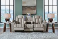 Elevate Edges Reclining Sofa with Drop Down Table