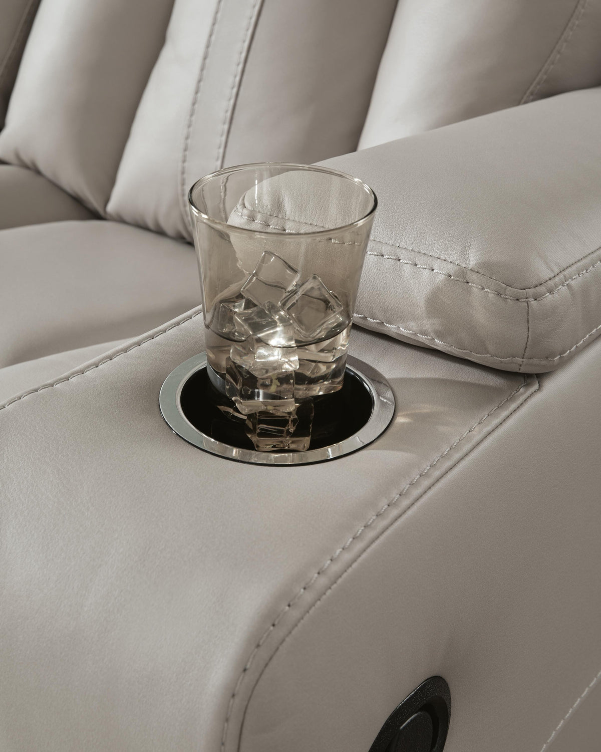 Elevate Edges Reclining Sofa with Drop Down Table