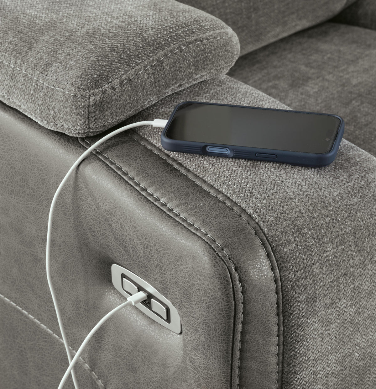 Mixed Motion Power Reclining Sofa