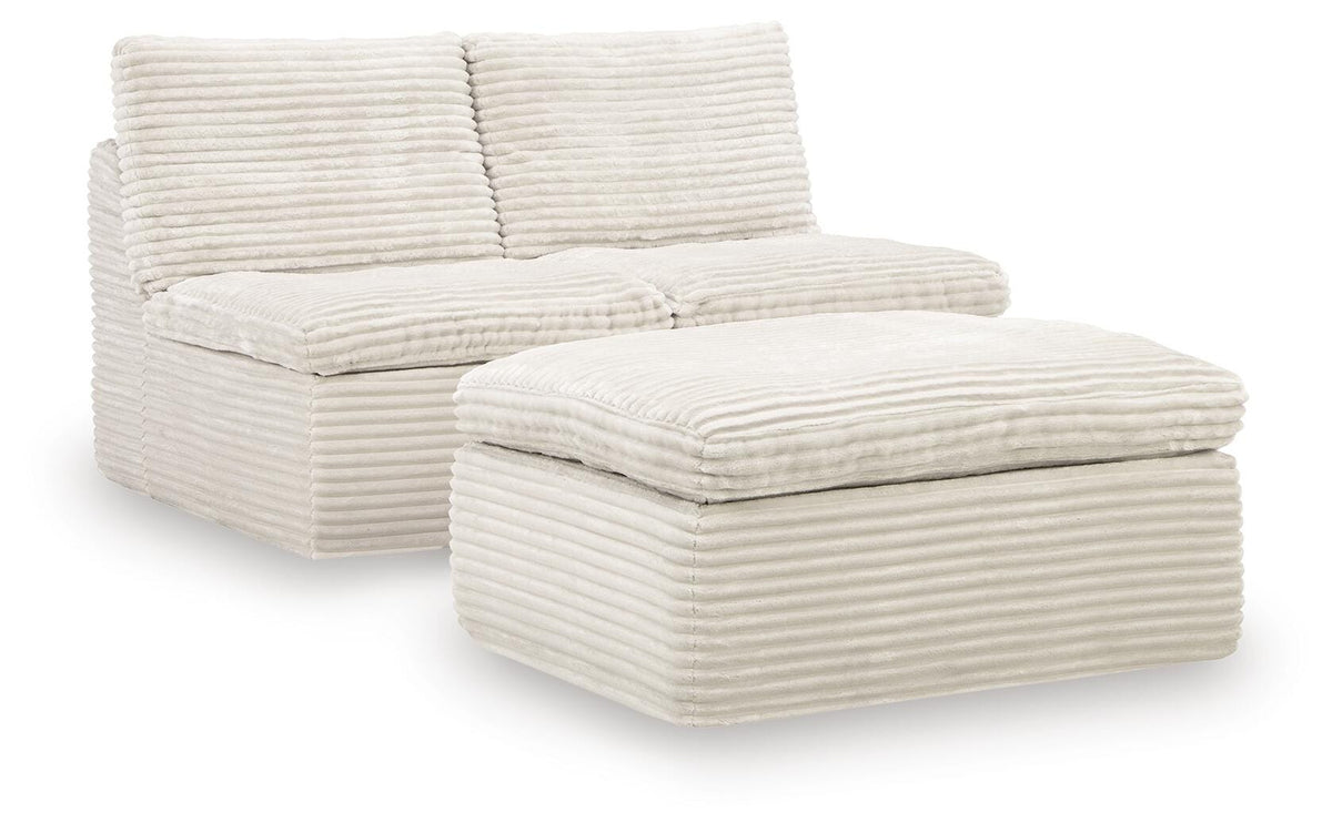 Fannin Armless Chair with Ottoman