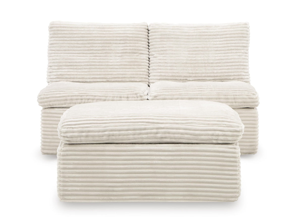 Fannin Armless Chair with Ottoman