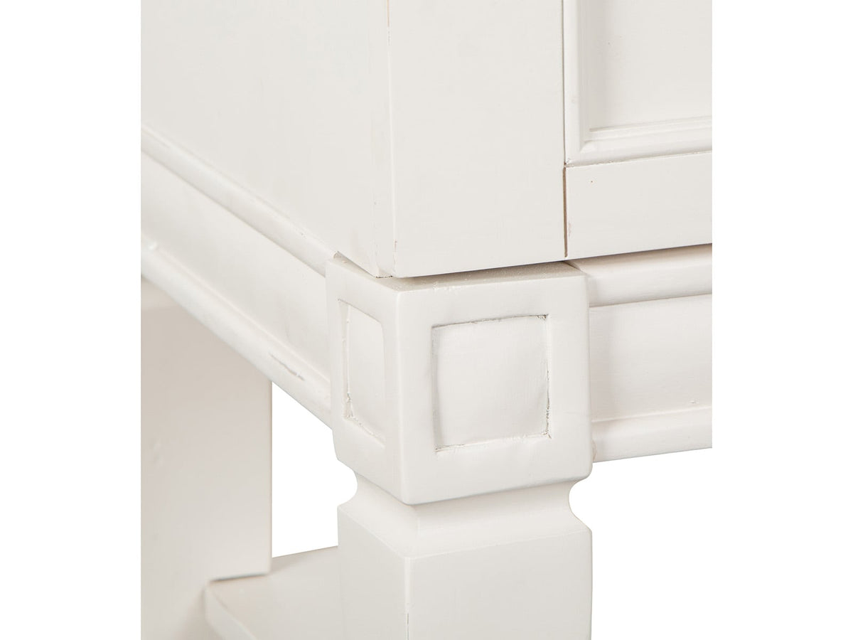 Magnussen Home Willowbrook Egg Shell White California King Panel Storage Bed With Open Nightstand