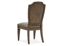 Magnussen Home Durango Willadeene Brown Extendable Trestle Dining Table With 4 Upholstered Side Chairs