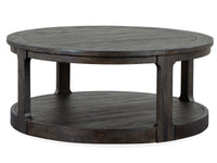 Magnussen Home Boswell Peppercorn Round Cocktail Table With 2 Nesting End Table