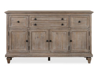 Magnussen Home Lancaster Dovetail Grey Extendable Rectangular Dining Table With 8 Arm Chairs Buffet And Dining Cabinet