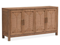 Magnussen Home Lindon Belgian Wheat Extendable Rectangular Dining Table With 2 Arm Benches 2 Grey Side Chairs And Buffet