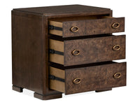 Magnussen Home Rowan Espresso King Upholstered Panel Bed With Nightstand