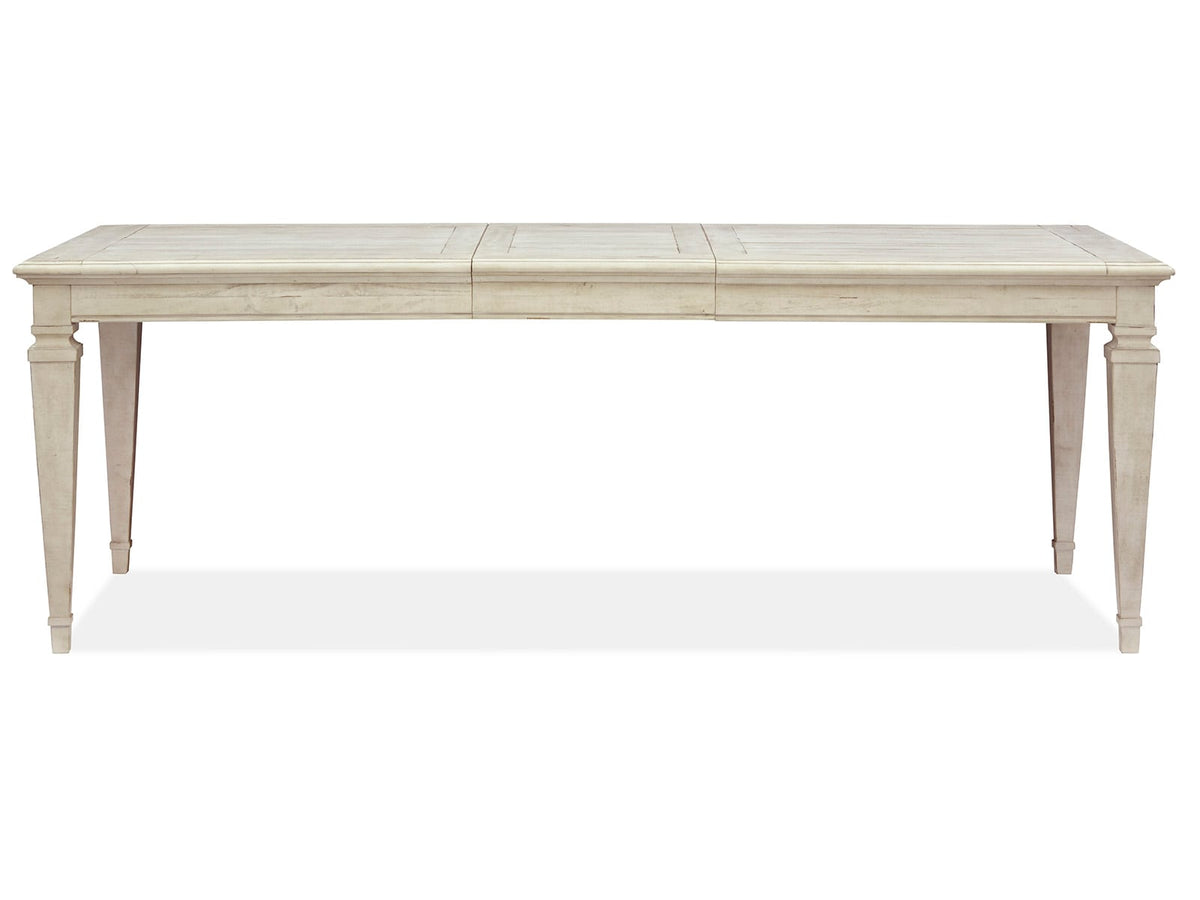 Magnussen Home Newport Alabaster Extendable Rectangular Dining Table With 2 Benches