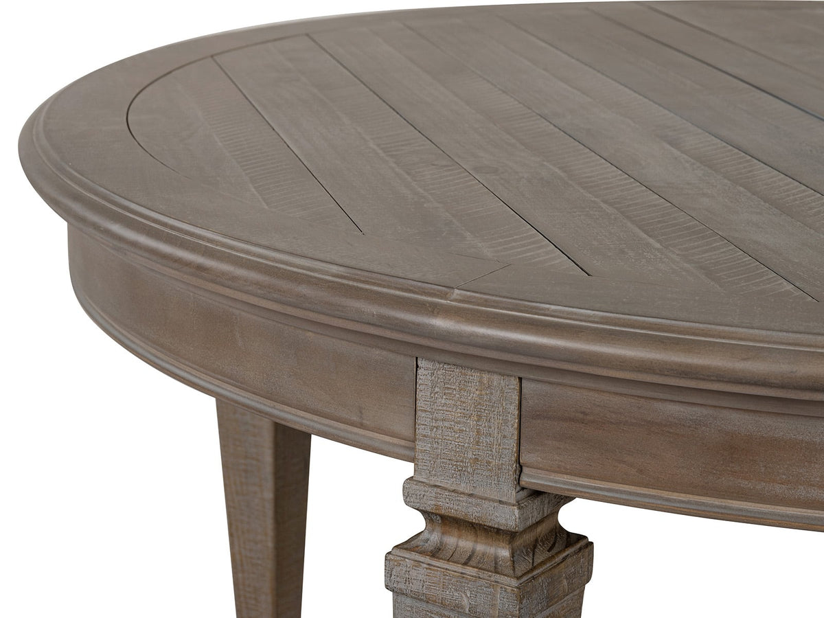 Magnussen Home Lancaster Dovetail Grey Extendable Round Dining Table With 4 Side Chairs