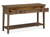Magnussen Home Bay Creek Toasted Nutmeg Rectangular Cocktail Table With 2 Chairside End Table And Sofa Table