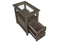 Magnussen Home Paxton Place Dovetail Grey Rectangular Caster Cocktail Table With Chairside End Table