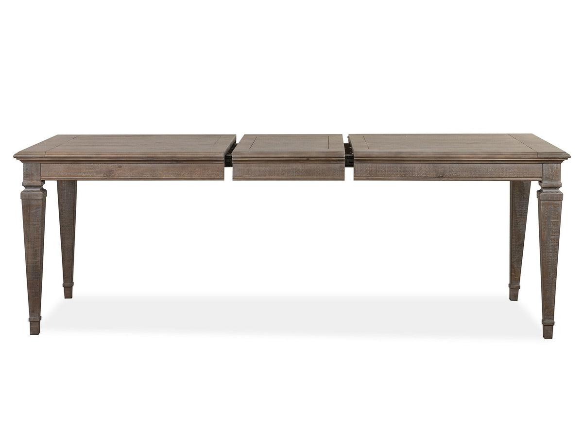 Magnussen Home Lancaster Dovetail Grey Extendable Rectangular Dining Table With 4 Side Chairs 2 Arm Chairs And Buffet