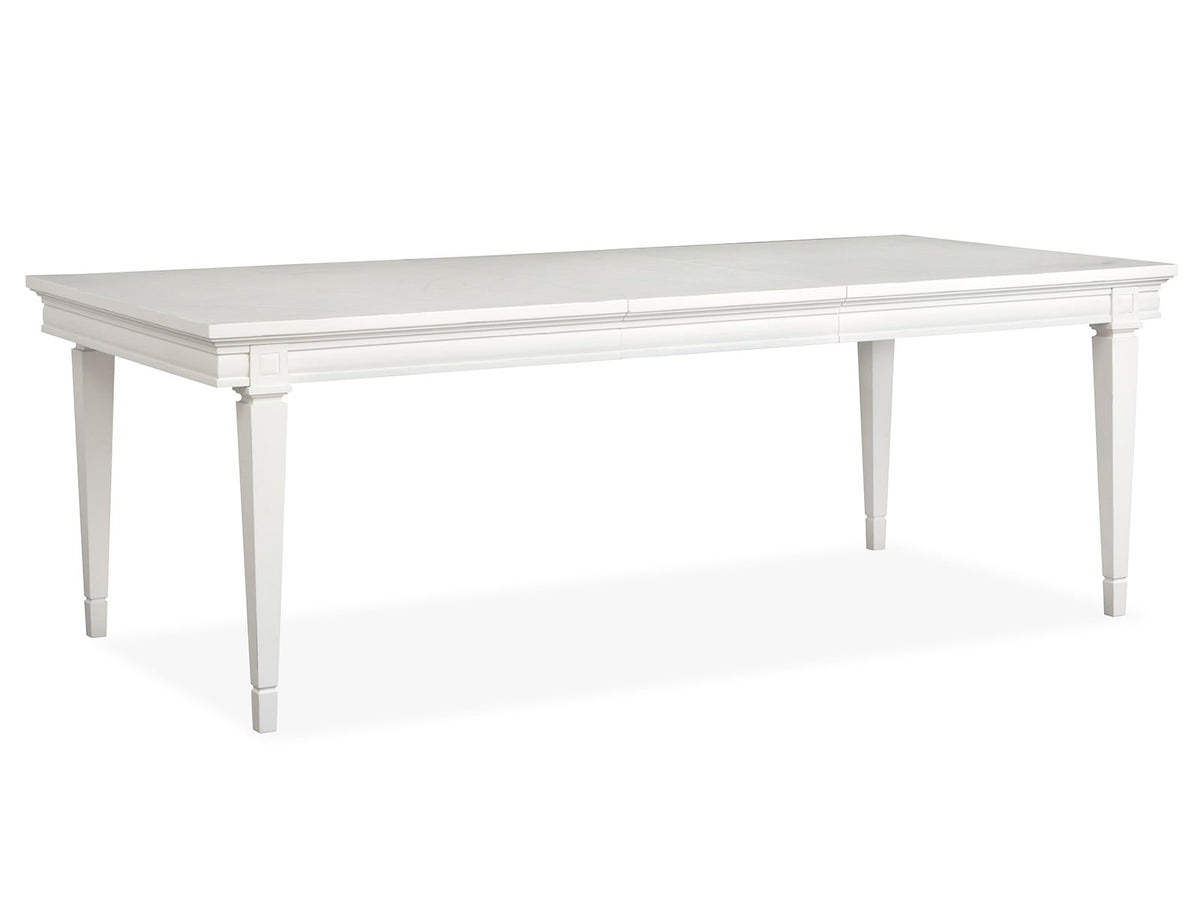 Magnussen Home Willowbrook Egg Shell White Extendable Rectangular Dining Table With 4 Side Chairs And 2 Upholstered Side Chairs
