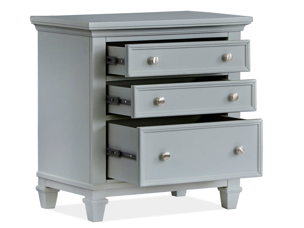 Magnussen Home Charleston Harbor Gray Queen Grey Panel Bed With Nightstand