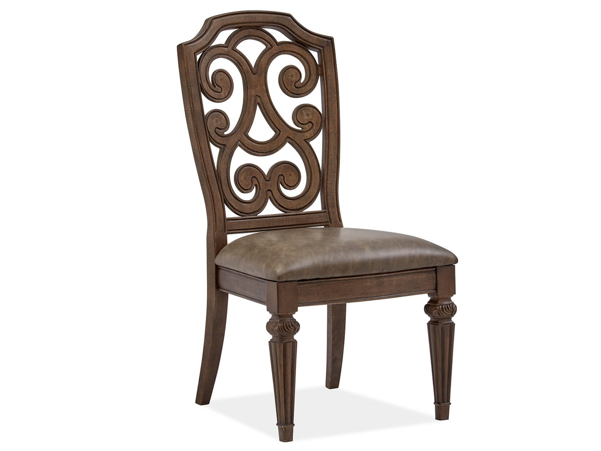 Magnussen Home Durango Willadeene Brown Extendable Trestle Dining Table With 6 Side Chairs And Buffet