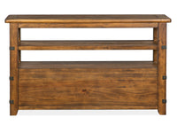 Magnussen Home Chesterfield Farmhouse Timber Rectangular Sofa Table