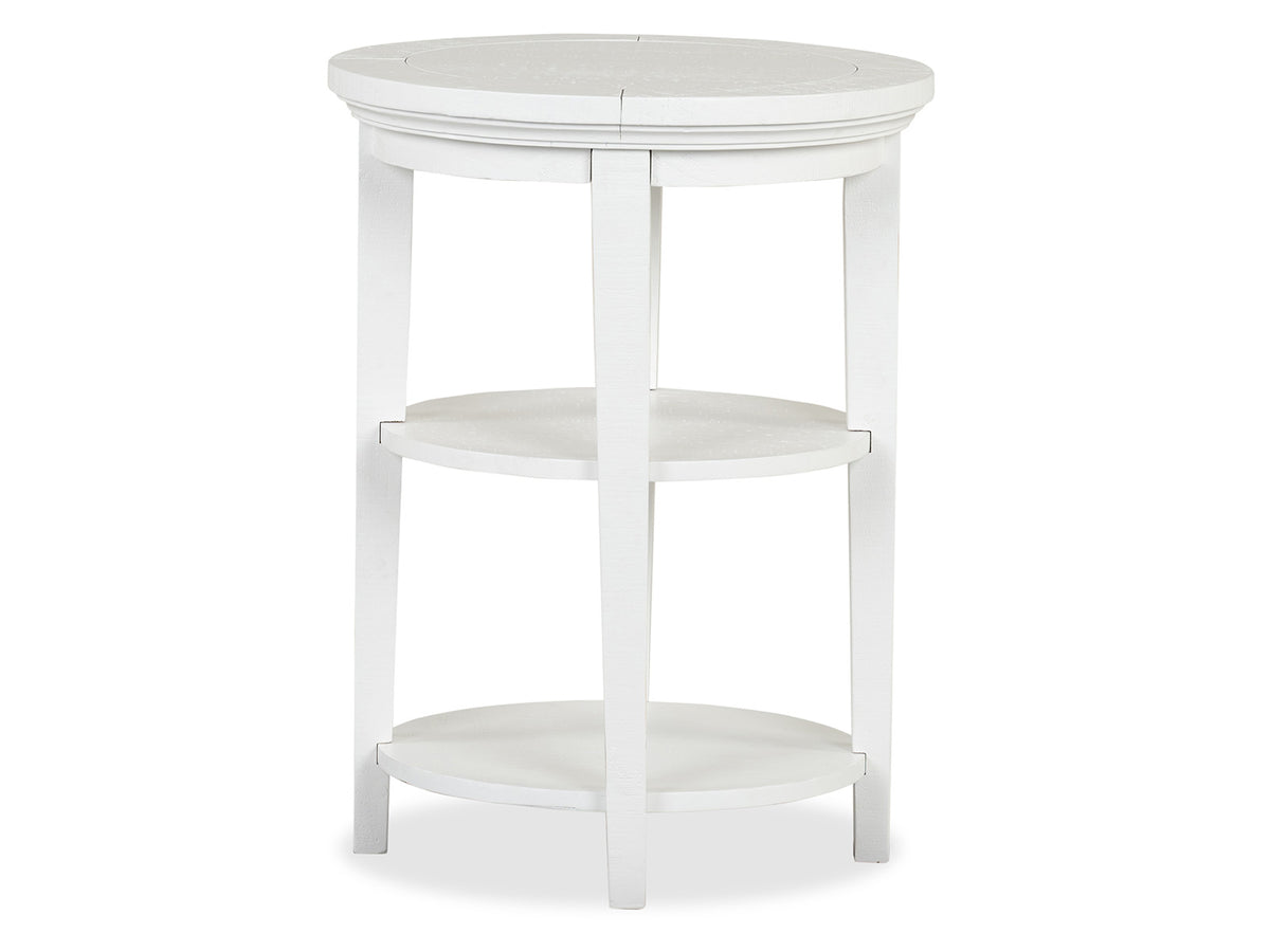 Magnussen Home Heron Cove Chalk White Round Accent End Table