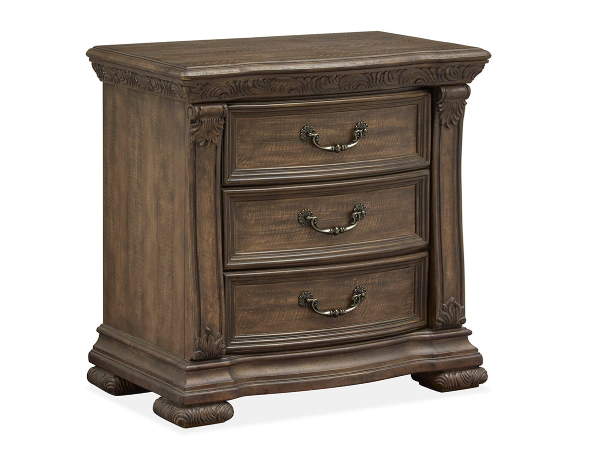 Magnussen Home Durango Willadeene Brown California King Panel Bed With 2 Nightstands