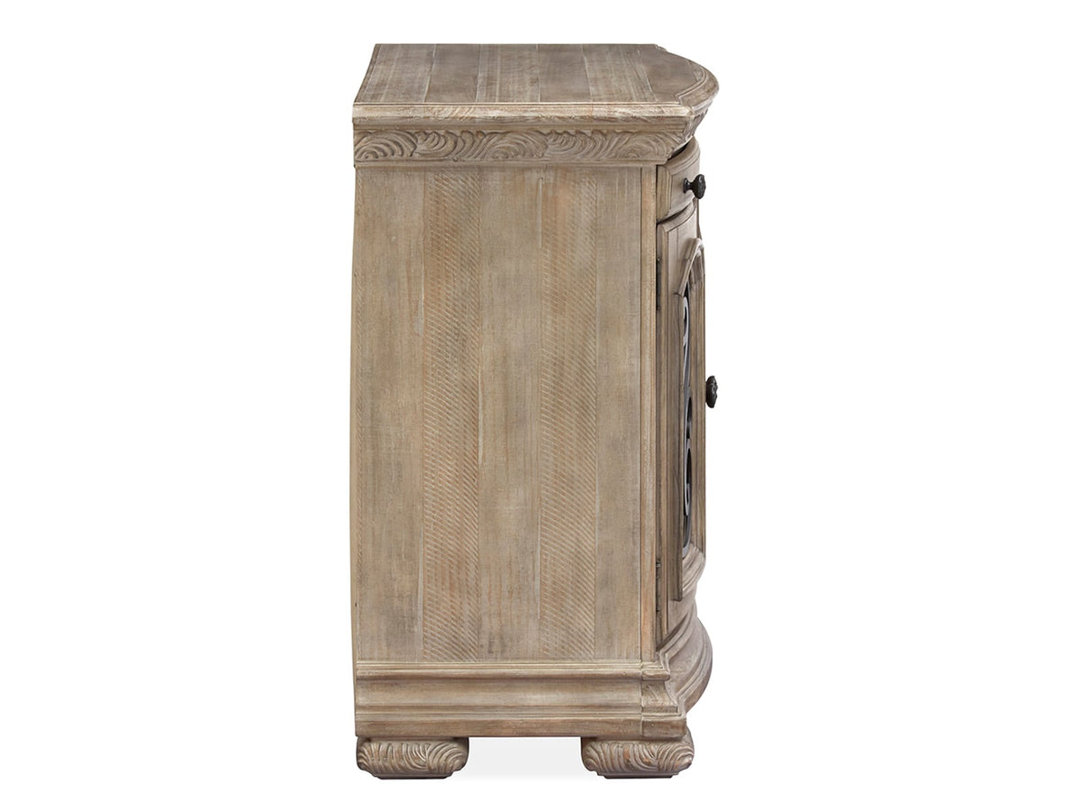 Magnussen Home Marisol Fawn Queen Panel Bed With 2 Bachelor Chests